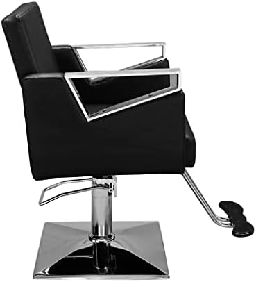 Плоштад бербер стол опрема за убавина опрема за убавина ПВЦ кожа црна лесна собрана чиста 74x60x90/105см
