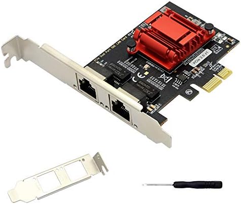 Двојна порта Gigabit Ethernet Converged PCI-E X1 картичка, 2x RJ45 Gigabit Network Controller Adapter, со чипсет 82575EB за работна