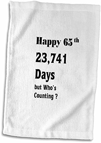 3Д роза печатење на смешен 65 -ти роденден или годишнина TWL_203990_1 пешкир, 15 x 22