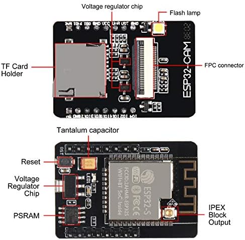 3PCS ESP32-CAM Модул за камера ESP32 CAM WiFi Bluetooth Одбор за развој ESP32 Безжичен OV2640 Модул за камера со скокачка жица