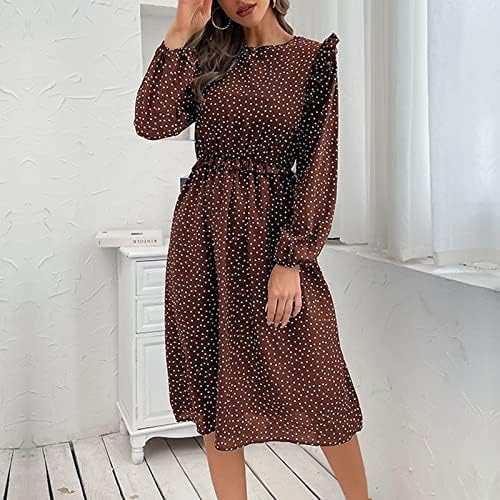 Црн џемпер фустан за жени, есен/зима модерен и обичен -крпа од фустани со долги ракави со долги ракави