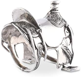 Вагабонд Хаус Путер Каубој западно седло салфетка прстен занаетчиски изработен дизајнер прстен од 2,5 инчи висок