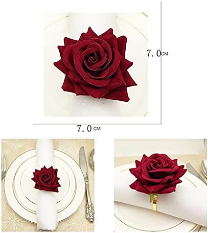 Ганфанрен црвена роза форма пешкир тока салфетка прстен свадба венчаница хотелска табела украс метал златен држач за салфетка