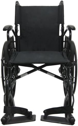 Карман Здравство 802Н - ДИ-Е Алуминиумска Лесна Инвалидска Количка Со Потпирачи За Раце Со Превртување Со Потпирачи За Нозе, Црна,