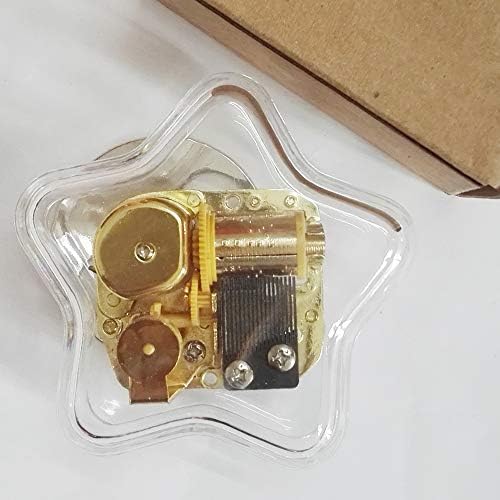 Fnly 18 Белешки Креативна ветерна акрилна пластика Транспарентна музичка кутија со движење со злато во, jinsei no Merry Go Round Musical