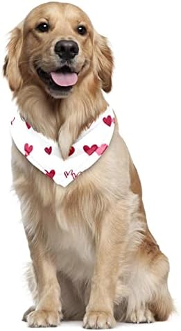 2 Пакување Куче Бандана Срце Црвено Печатење Пет Шамија Прилагодливи Триаголни Библиотеки Додатоци За Кучиња За Мали Средни Големи