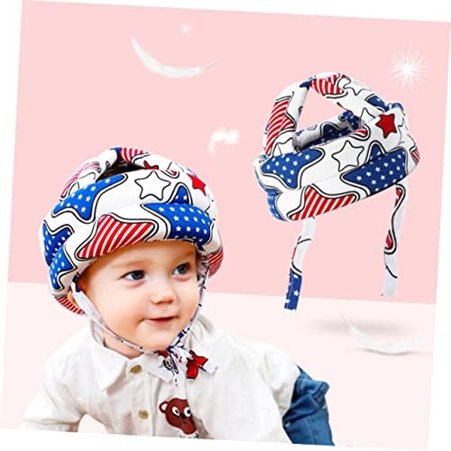 Toyvian Safity Hat American Flag Hard Hard Kids Hard Hay Hard Baby Shibe за ползички шлем за бебе, прилагодлива за бебиња браник за