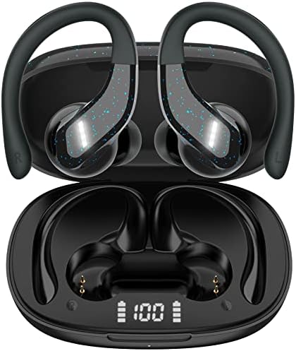 comiso Безжични Слушалки, Ipx7 Водоотпорни Bluetooth Слушалки, Голем Бас, Спортски Слушалки СО EARHOOKS LED Дисплеј Вграден Микрофон