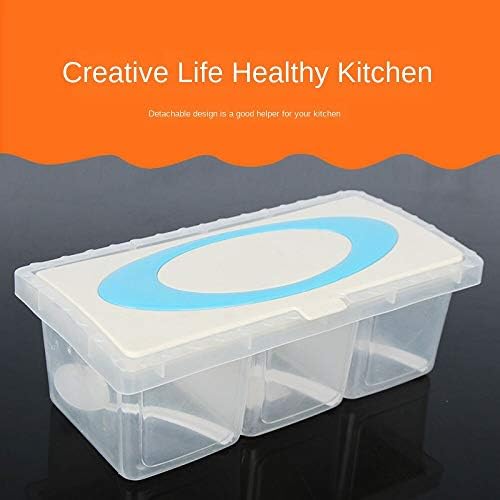 Пластична зачинета кутија мултифункционална лесна тегла кујна зачини за сезонска кутија три решетки четири решетки за зачинето шише креативно