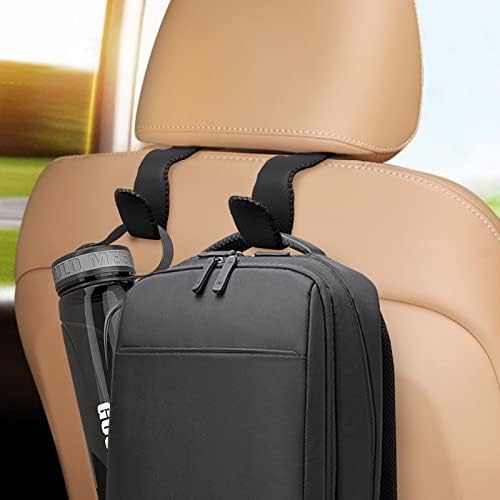 Yuchew Car чанта кука кожен автомобил потпирач за глава, 2 пакувања автоматски задно седиште за задниот дел на главата за чанта, торба,