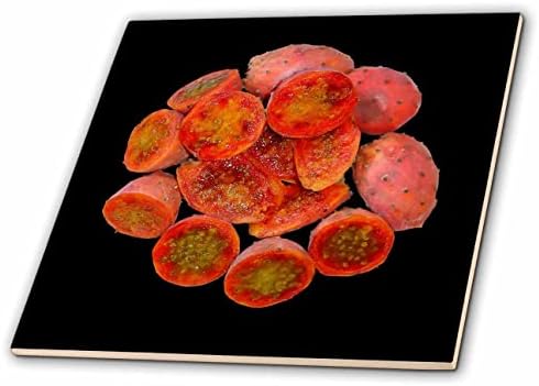 3дроза Тропско Црвено Овошје Од Бодликава Круша Исечете Векторска Уметност-Плочки