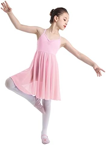 Iefiel Девојки деца Камизол балетски фустан балерина империја половината на леотарски скејтер костум за танцување