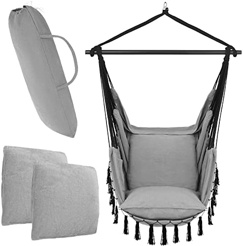 Вита5 виси стол на отворено и затворено и безбедно столче за хамак - стилски бохо виси стол за декор на спални соби - лесен за склопување