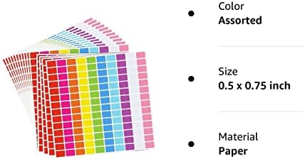 Tallew 2800 парчиња 10 етикети за кодирање во боја на бои Правоаголник обоени налепници разновидни отстранливи налепници за канцеларии