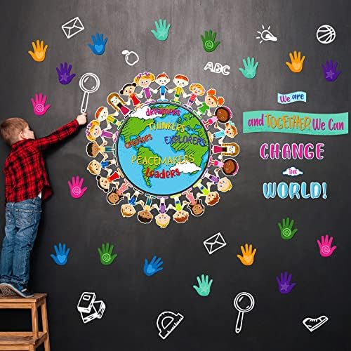 67 Парчиња Еден Свет Заедно Сме И Заедно Можеме Да Го Смениме Светскиот Билтен За Училница Декорации За Денот На Планетата Земја Мрзливи
