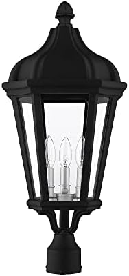 Livex Lighting 3 Light Tbk Outdoor Post Top Flanter, текстурирано црно