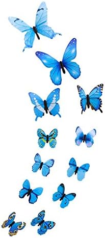 Налепница За Пеперутка Сјај Во Темна 3д Налепница ЗА Пеперутка ЗА Декор НА Ѕидот НА Таванот 12 ПАРЧИЊА Лепливи Налепници За Пеперутки За