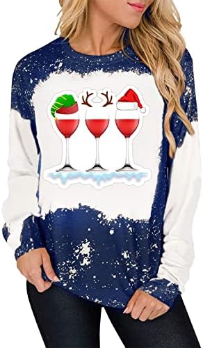 Само девојка која сака вино и Божиќни врвови за женски Божиќни џемпери со долги ракави со вино графичка кошула