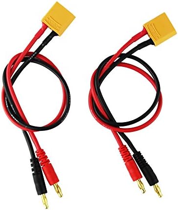 Oliyin 2PCS XT90 до 4,0мм жица за полнач за конектор за банана со силиконски кабел од 30 см 11,8inch 14awg за FPV RC напојување липо батерија