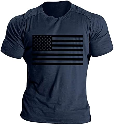Руируилико машки патриотски кошули Америка знамето маичка лето случајни кратки ракави гроздобер графички мета врвови