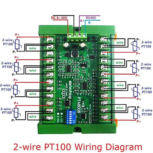 8AI RS485 Analog input PT100 RTD RS485 Модул за стекнување на сензори за температура Заменете го NTC K Thermocoupe DS18B20 Без школка