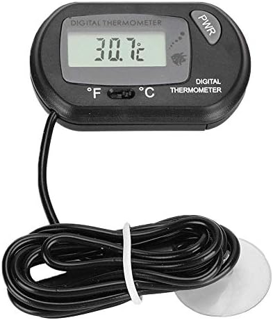 Аквариум Термометар Дигитален LCD сензор за риба резервоар за вода Термометри Контролер Рептил Терариум Температурен мерач со вшмукување чаша