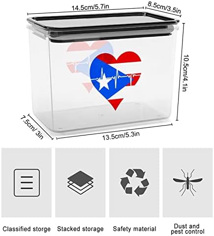 Љубов Порторико Чукање На Срцето Пластична Кутија За Складирање Контејнери За Складирање Храна Со Капаци Оризова Тегла Запечатена