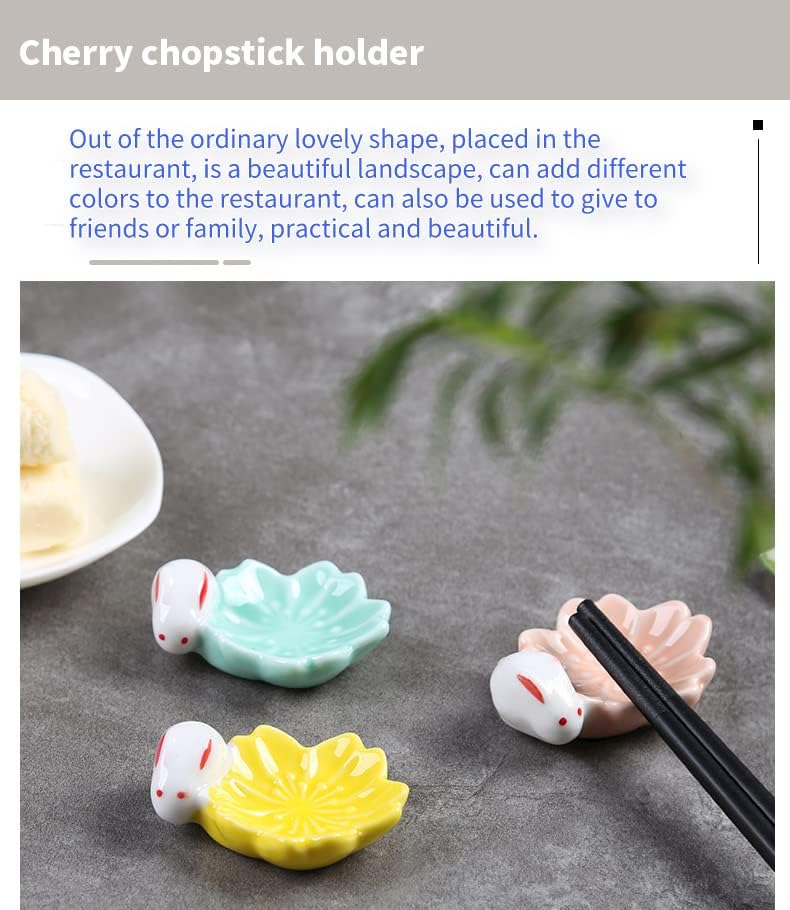 Aboing јапонски стил на намирници цвет + зајачки стапчиња за јадење стојат пет ситници Супер симпатична фино керамика погодна