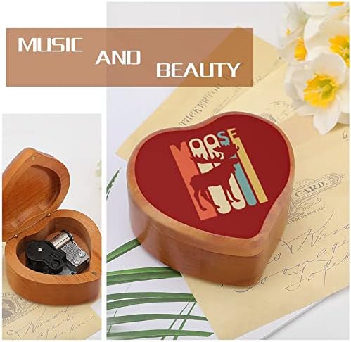 Nudquio гроздобер стил Moose Wood Music Box Hearts Hearted Grabate Musical Case