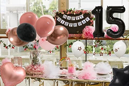 Среќен 15-ти роденден украси за девојки - розово Злато роденден материјали За Слатка 15 години девојка мис дуња анос И Квинсанера Декор Со