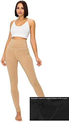Ettellut - Panенски памучни панталони и спандекс хеланки со целосна должина - одлично за јога, тренингот, вежбање, теретана и трчање