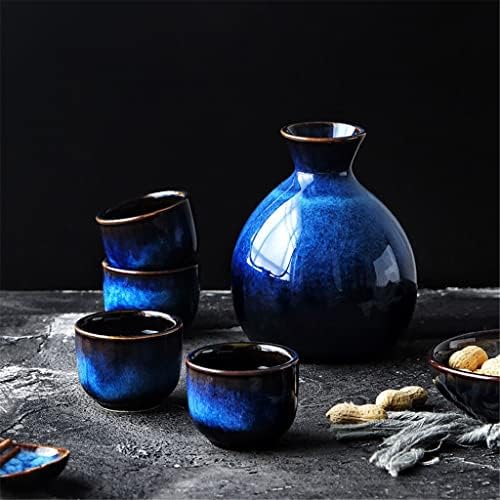 ZSEDP Јапонски раб постави сина мини керамичка колба за декорација на мебел додатоци за колко колба домаќинство 1 садот 4 чаши сет