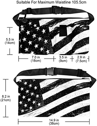 Американско знаме со груба гранџ потресена текстура на половината Фани Пак-патување торба Фани Пак за жени и мажи симпатична торба за половината,