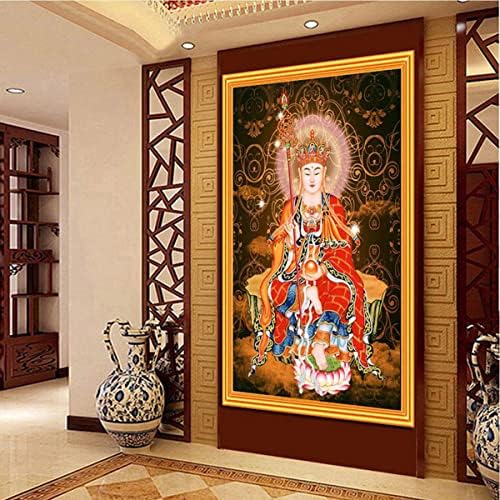 Интар 5Д Дијамантски комплети за сликање за возрасни со голема големина крал на тибет фигура на Буда вкрстена бод за вез за домашен