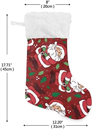 JStel Santa Claus Божиќно порибување виси украси Декорација, големи камин виси чорапи Божиќ декор