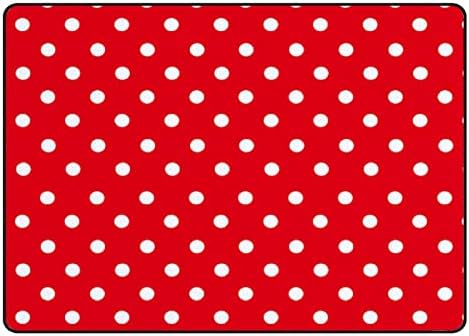 Xollar 72 x 48 во големи детски области килими бели точки во црвена мека расадник бебе плејматски килим за детска соба за играње дневна