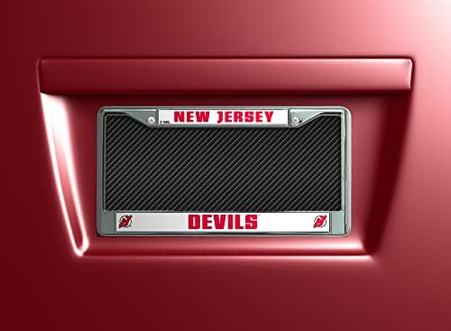 NHL New Jersey Devils Стандардна рамка за регистарска табличка со хром