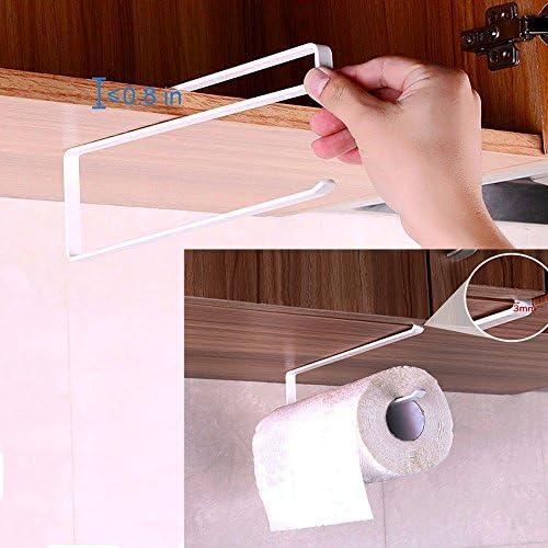Алиебе 2 парчиња држач за држач за хартија за хартија под кабинетот на држачот за ролна за хартија без дупчење за кујна бања