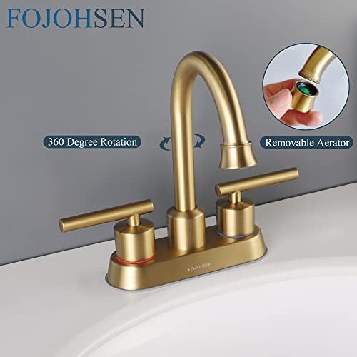 Fojohsen 4 инчен центрисет 2 рачка за мијалник за бања мијалник од не'рѓосувачки челик миксер за миксери за басен за мијалник