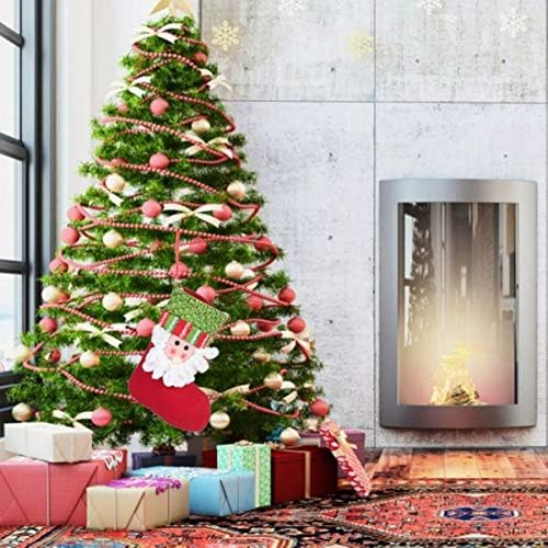 Artibetter 1 парчиња Божиќ Дедо Мраз Снежајдс чорапи што висат Божиќно порибување, бонбони торба Божиќна забава додаток за семеен празник Декор
