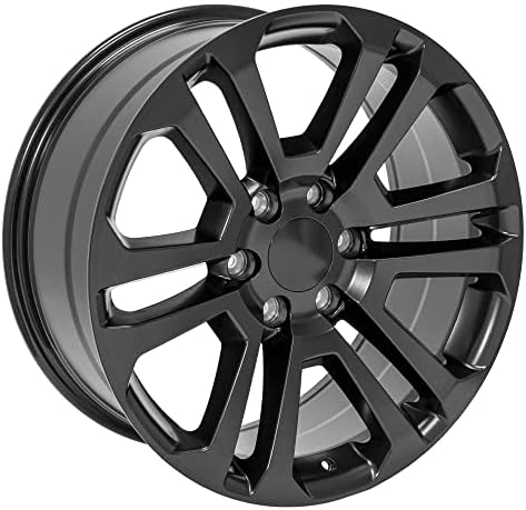 OE Wheels LLC 20 инчи бандажи одговара на Chevy Silverado Tahoe Sierra Yukon Escalade CV99 Satin Black 20x9 CK158 Rim Hollander