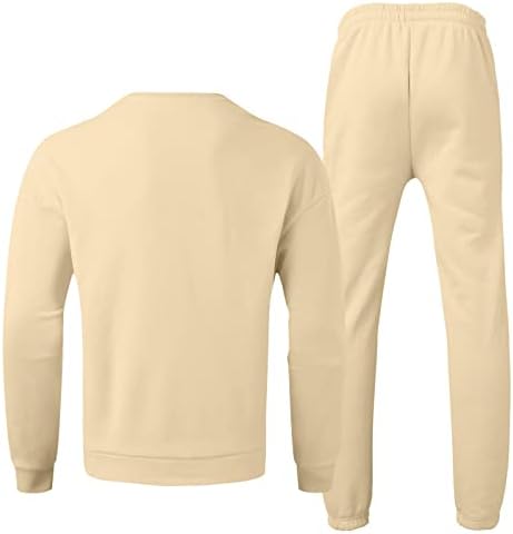 2 парчиња тренерки за мажи со долги ракави пулвер џемпери и џемпери џогирање костуми лабави обични стилски спортски облеки