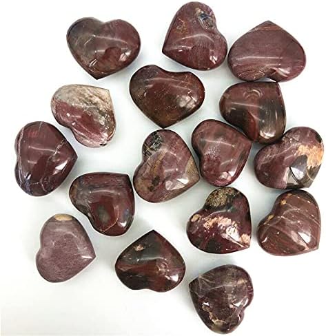 ZYM116 1pc Природно скаменети дрвени камен во форма на срце во облик на полирани кристали за лекување на кристали Природни камења и