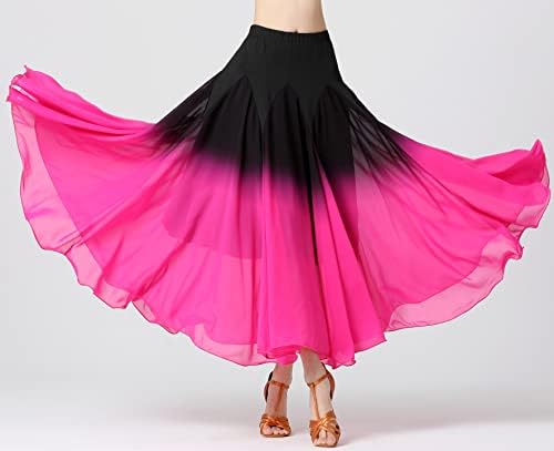 Orенски женски самовила лирски танцувачки здолниште градиент бојата шифон замав здолниште балет модурен танцување костуми