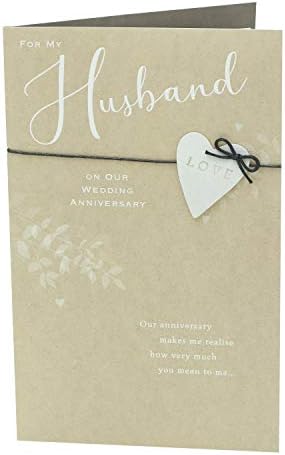 Велика Британија Честитки Сопруг Свадба Годишнина Картичка-Годишнина Картичка За Него-Класичен Букви Дизајн