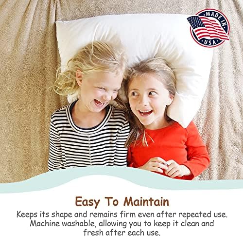 PemlowFlex (18x24 инчи Спиење и перница за дете - мека лакова синтетички надолу алтернативни перници совршени за мали деца, перници за