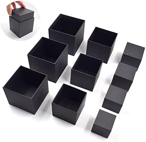 Кутии За Подароци За Гнездење Поставете Кутии За Подароци За Шега Црни Кутии За Завиткување Подароци Нагоре И Долниот Капак Кутија За
