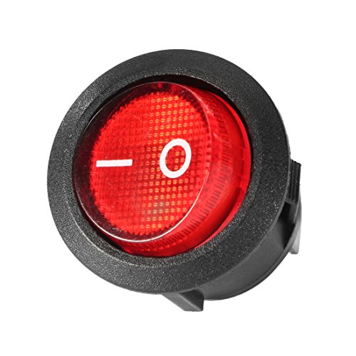 uxcell Црвена Светилка Позадинско Осветлување Вклучено/Исклучено 3 Терминал SPST 2 Позиција I/O Мини Тркалезно Копче Вклучете Го Прекинувачот