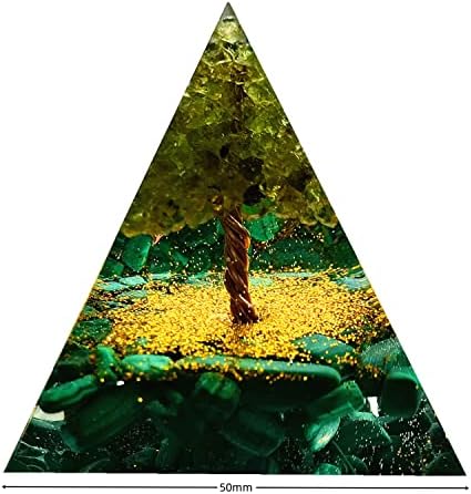 Besorgone Tree of Life Orgonite пирамида за позитивна енергетска лекување на кристали за лекување оргон Прајамид Медитација Привлечете