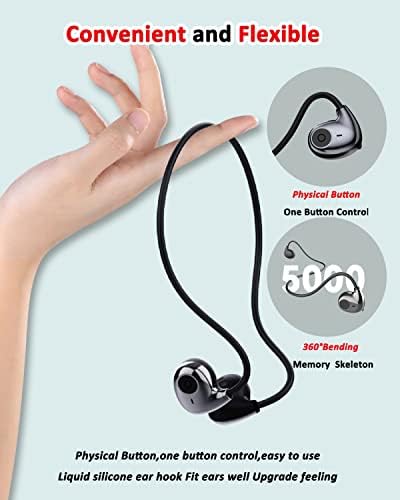 Слушалки за Bluetooth ， Bluetooth 5.2 Слушалки за спроводливост на воздухот на отворено уво безжични слушалки со вграден MIC ， флексибилни